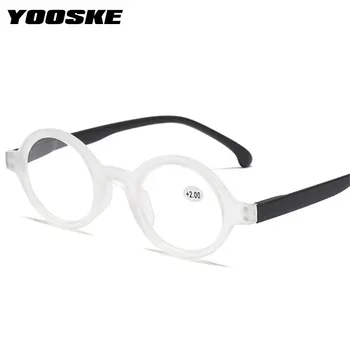 YOOSEK +1.0 1.5 2.0 2.5 3.0 3.5 4.0 Reaidng Kacamata Pria Vintage Bulat Presbyopic Kacamata Wanita Kecil Resep Kacamata