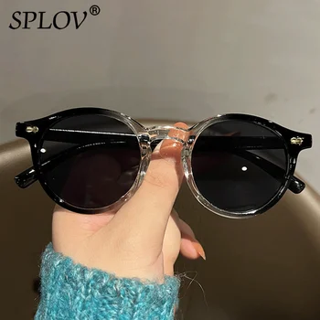Trendi Bulat Kacamata Hitam Wanita Pria Merek Mewah Kecil Vintage Wanita Berjemur Kacamata Kuning Hitam Mengemudi Warna UV400 Kacamata