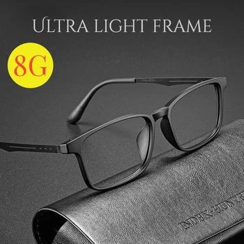 Kacamata Baca Bingkai Titanium Ultralight FG untuk Pria Kacamata Resep Wanita Anti Cahaya Biru +1.0 hingga +4.0
