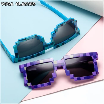 Kacamata Matahari Mode Baru 2023 Kacamata Penjualan Panas Kacamata Creeper Kacamata Lucu Mosaik Baru Kacamata Piksel Anak Laki-laki Perempuan