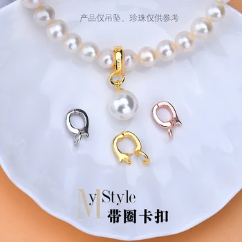 925 cincin aksesoris kancing perhiasan DIY perak Thailand perak murni dapat membuka gesper, gesper mekanis, bahan manik manual
