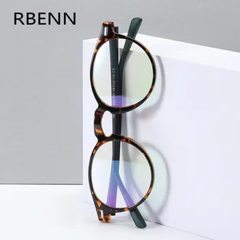 RBENN Fashion Ultralight Anti Cahaya Biru Kacamata Pria Wanita Bulat TR90 Bingkai Kacamata Gaming Komputer Lensa Resep Khusus