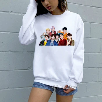 Exo Kpop Hoodie Wanita Hip Hop Sweatshirt Hipster Streetwear Pakaian Korea Hoody Penggemar Berkualitas Tinggi Pullover Musim Semi Musim Gugur Musim Dingin
