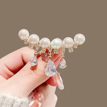 Bros Mutiara Imitasi Berlian Imitasi Mode Cantik untuk Wanita Perhiasan Pesta Mewah Hadiah Pin Mantel