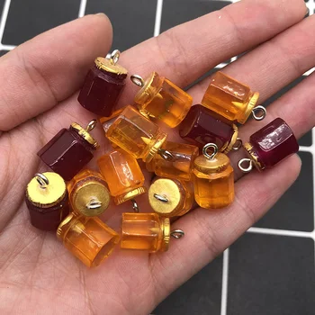 10 buah Mini Selai Anggur Saus Madu Pesona Resin Liontin Botol Pasta Lucu Lucu untuk Gelang Anting-anting Perhiasan Diy Membuat