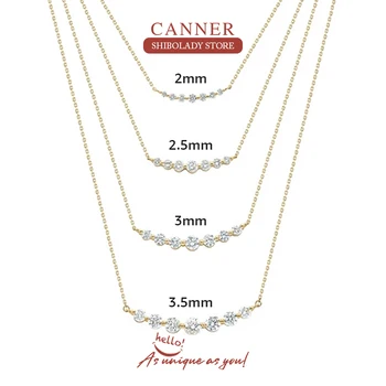 Canner 2/3 Mm Beberapa Ukuran Kalung untuk Wanita 925 Sterling Silver Pendente Rantai Panjang Perhiasan Pernikahan Perhiasan Mewah