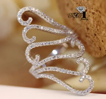 YaYI Fine Jewelry Kualitas Terbaik Batu Permata Moissanite Cubic Zirconia Warna Perak Cincin Pesta Pernikahan Pertunangan Hadiah