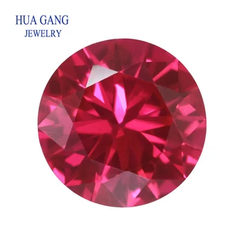 5 # Mawar Merah Ruby Batu Batu Permata Korundum Permata Sintetis Bulat Brilian Memotong Manik-manik untuk Membuat Perhiasan 0.8-20mm AAAAA Kualitas