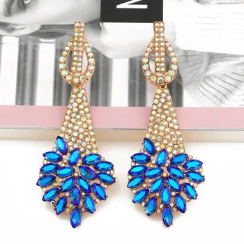 Baru Kedatangan Anting-Anting Drop Kristal Berongga Antik Pernyataan Cincin Telinga Menjuntai Berlian Imitasi Perhiasan Fashion untuk Wanita Hadiah Grosir