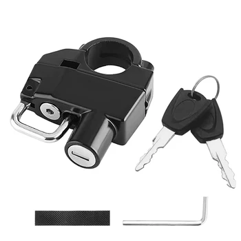Kunci Helm Sepeda Motor Kunci Pengaman Helm Sepeda Anti Maling dengan 2 Kunci dan Alat Pemasangan