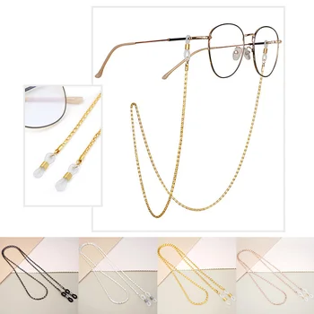 Rantai Masker Kacamata Hitam Logam Lanyard untuk Wanita Pria Rantai Kacamata Masker Anti Hilang Kalung Tali Gantung Hadiah Aksesori Kaca