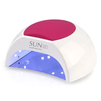 SUNUV SUN2C 48W Lampu Kuku Lampu UV Pengering Kuku SUN2 untuk Pengering Kuku Gel UVLED Sensor Inframerah dengan Bantalan Silikon Mawar Penggunaan Salon