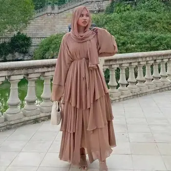 Sifon Abaya Wanita Idul Fitri Turki Kimono Berlian Bunga Jilbab Muslim Abaya Islam Abaya Jubah Ete Dubai Kaftan Mujer Pesta