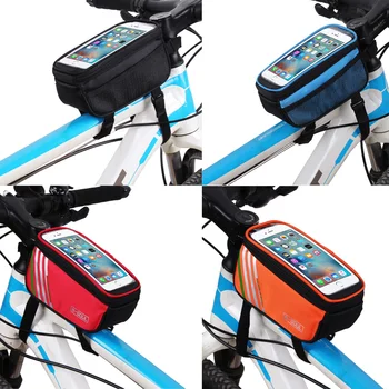 Sepeda Bersepeda Sepeda Bingkai Tabung Depan Tahan Air Sentuh Tas Ponsel 5.0 Inci Tas Tabung Atas Sepeda Gunung