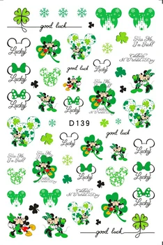 Stiker Kuku Gaya Hari Patrick Disney Dekorasi Seni Kuku Kartun Mickey Stitch Donald Duck Stiker 3D Stiker Seni Kuku