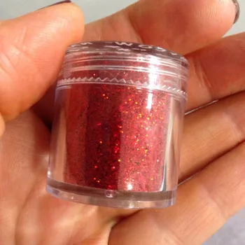 1 Kotak 10ML Glitter Merah Holografik Sangat Halus 0.2 MM Bubuk Debu Glitter Kuku Hologram Manikur Dekorasi Seni Kuku DIY D0. 2LSA10