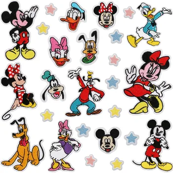6/14/26 Buah Patch Mickey Mouse Minnie Donald Duck Kain Disney Patch Setrika DIY Pakaian Anak Bordiran Bordir Kartun