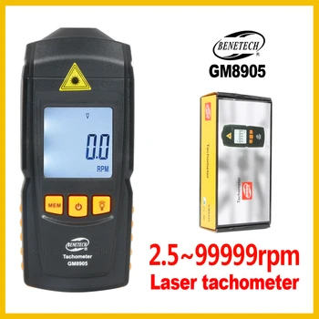 Takometer Foto Laser Digital Pengukur RPM Tach LCD Non Kontak Detektor Kecepatan Putar Pengukur Lebar GM8905-BENETECH