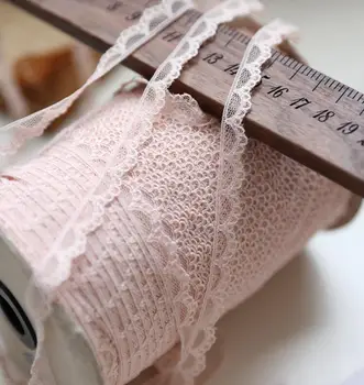 10 Meter Pita Renda Bunga Bordir Merah Muda Aksesori Hiasan Renda DIY untuk Pakaian Dekorasi Tirai Tekstil Rumah