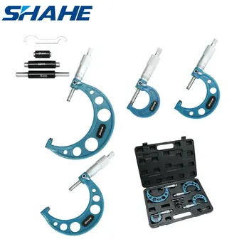 SHAHE 4 Buah Set Mikrometer Luar Alat Masinis 0-4