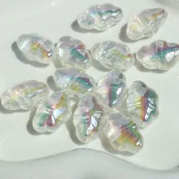 AB Crystal Glitter Warna-warni Bentuk Awan Manik-manik untuk Membuat Perhiasan Pesona Gelang Dekorasi DIY Aksesori Rantai Telepon Manikur