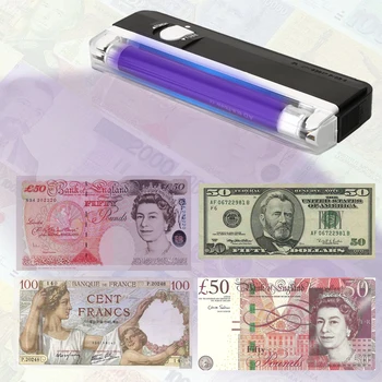 2 in1 Handheld UV LED Light Torch Lamp Detektor Uang Mata Uang Palsu Uang Kertas Palsu Pemeriksa Keamanan Paspor Baru