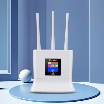 Router Nirkabel TIANJIE Modem Kartu SIM LTE CPE 4G Router CAT4 Hotspot Tidak Terkunci dengan Tampilan Antena yang Dapat Dilepas untuk Kamera IP