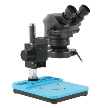 Set Mikroskop Binokular Perhiasan Solder PCB Bedah Lab Industri Perbesaran Mikroskop Stereo Zoom Berkelanjutan 7X-50X