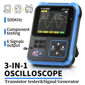 Generator Sinyal Osiloskop Digital DSO-TC3 Bandwidth 500KHz Laju Pengambilan Sampel 10 MS/dtk Mendukung Deteksi LCR Transistor Dioda