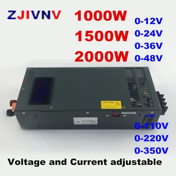 Catu daya Switching ac-dc 1000W 1500W 2000W tegangan dan arus dapat disesuaikan 12V 24V 36V 48V 70V 350V dengan displayer CC CV PSU