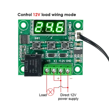 W1209 DC 5 V 12 V 24 V Panas Keren Suhu Thermostat Suhu Kontrol Switch Controller Thermometer Thermo NTC Sensor