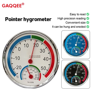 Pointer Thermometer Thermohygrometer Hygrometer Indoor Outdoor 2 In 1 Desktop yang Terpasang Di Dinding Pengukur Kelembaban Suhu Rumah Tangga
