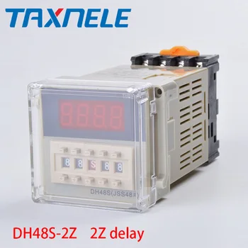 DH48S-2Z 2Z Relai Waktu Tunda Relai dengan Soket AC110V AC220V DC24V DC12V Modul pengatur Waktu 8 Pin