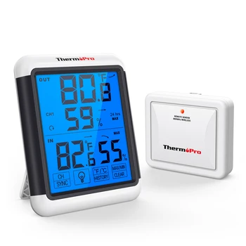 ThermoPro TP65C Nirkabel 100m Digital Indoor Outdoor Thermometer Hygrometer untuk Rumah Layar Sentuh Stasiun Cuaca Lampu Latar