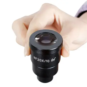 Lensa Mata Mikroskop Stereo 20X/10 WF20X Bidang Lebar Titik Mata Tinggi Lensa Kaca Optik Diameter Pemasangan 30mm
