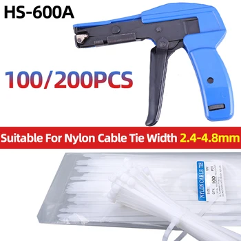 HS-600A Nylon Zip Tie Tang Khusus Alat Pemotong Pengikat untuk Lebar Nilon 2.4 mm Hingga 4.8 Mm Pemutus Tegangan Otomatis