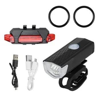 Lampu Sepeda USB LED Set Isi Ulang Siklus Gunung Lampu Depan Belakang Lampu Senter Lampu Sepeda Lampu Bersepeda Belakang Depan