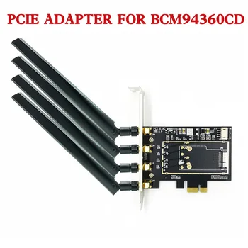 BCM94331 BCM94360CD BCM943602CDP Kartu WLAN ke PC Desktop PCI-E Pcie Adaptor Konverter PCI Express 1X16X untuk Kartu WIFI Apple