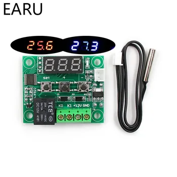 W1209 LED Digital Thermostat Suhu Kontrol Thermometer Thermo Controller Switch Modul DC 12 V Tahan Air NTC Sensor