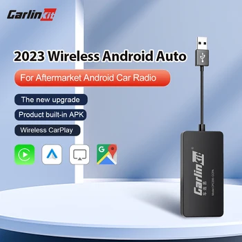 2023 CarlinKit Dongle Adaptor USB Dongle CarPlay Android Otomatis & Berkabel Nirkabel & Berkabel untuk iPhone Layar Mobil Android yang Dimodifikasi
