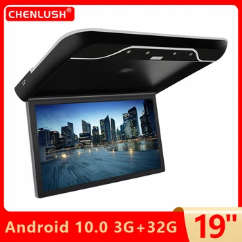 19 Inci 8K Pemutar Video Multimedia Monitor Mobil Android 10.0 3+32GB 1080P TV Langit-langit Tampilan Pemasangan Atap FM/WIFI/HDMI / Tautan Cermin