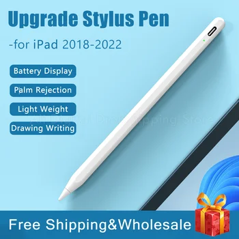 Untuk Apple Pencil 2 1 untuk iPad Pena Miring Penolakan Telapak Tangan Pensil untuk 2018 2019 2020 2021 2022 iPad Air 4 5 7 8 9 Mini 5 6 Pena Stylus