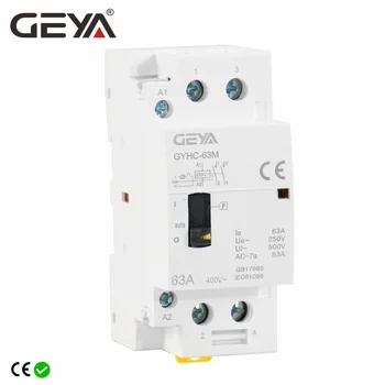 Gratis Pengiriman Geya GYHC 2P 40A 63A 2NO atau 2NC Manual Rumah Tangga Modular DIN Rel AC Kontaktor AC220V 230V Kontrol Manual