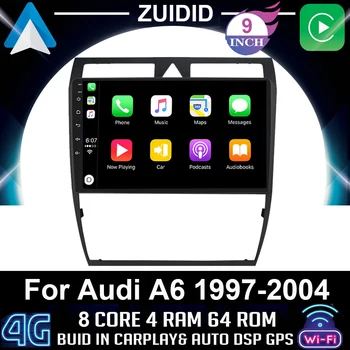 2G+32G 2din Android 10 Carplay untuk Audi A6 C5 1997-2004 S6 2 Pemutar Multimedia Radio Mobil 1999-2004 Navigasi GPS 2din Tanpa dvd