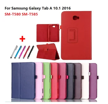 Untuk Samsung Galaxy Tab A 10.1 Casing 2016 T580 T585 A6 Tablet Penutup Kulit PU untuk Samsung Tab A6 10.1 SM-T580 SM-T585 10 1 Fungsi
