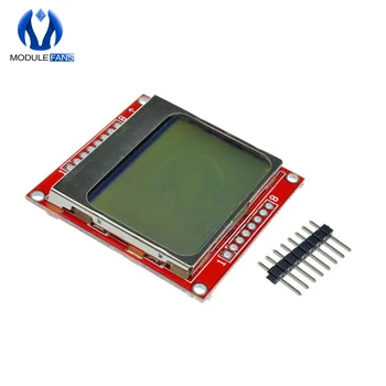 Modul Tampilan LCD Monitor Lampu Latar Putih Adaptor PCB 84*48 84X48 5110 Layar untuk Pengontrol Arduino 3.3 V Dot Matrix Digital