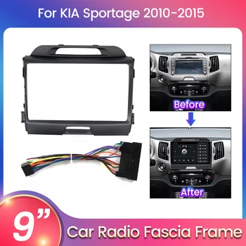 Untuk KIA Sportage 2010 2011 2012 2013 2014 2015 2016 Untuk Android Panel Radio Mobil Bingkai Fasia Aksesori Opsional Kabel Daya