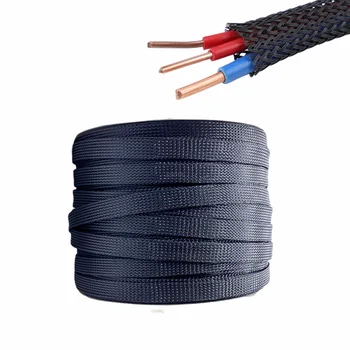5M / 10M Insulated Braid Cable Sleeve 10/12/16/20/25mm Pelindung Kabel Hewan PELIHARAAN Pelindung Kelenjar Kawat Kabel Sleeving Shrink Tubing