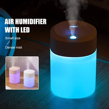 200ml Humidifier Mini Portabel Bertenaga USB dengan Lampu LED Humidifier Rumah Mobil Aksesori Interior Diffuser Minyak Esensial Aroma