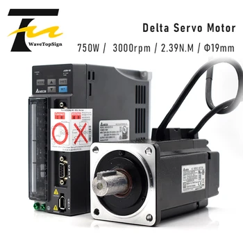 Kit Motor Servo Delta WaveTopSign Seri 750W B2 ASD-B2-0721-B ECMA-C20807RS 2.39 NM 5.1 A dengan kabel 3M